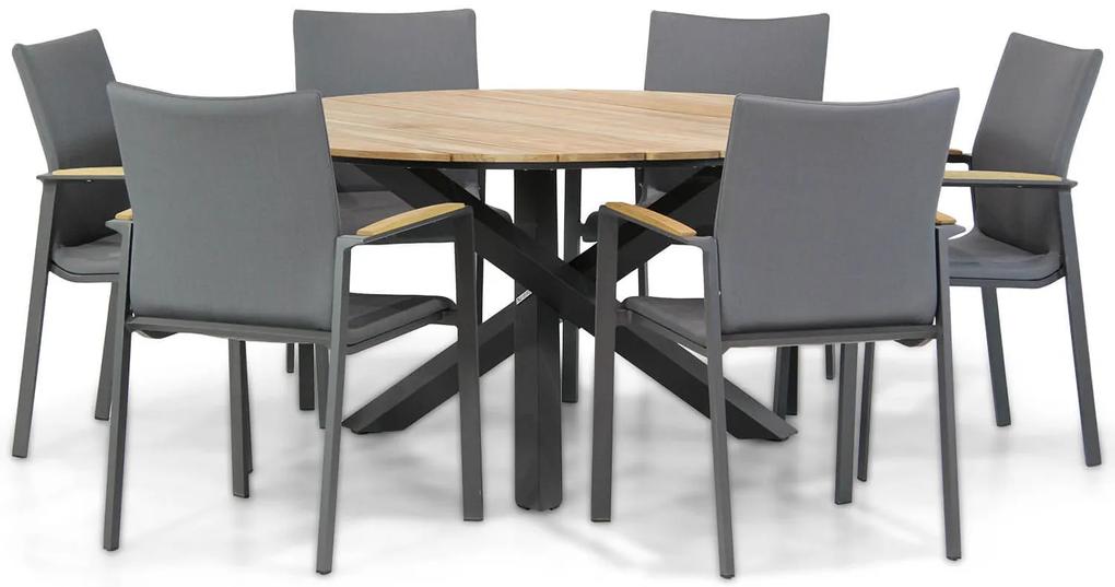 Lifestyle Brandon/Fabriano 150 cm rond dining tuinset 7-delig