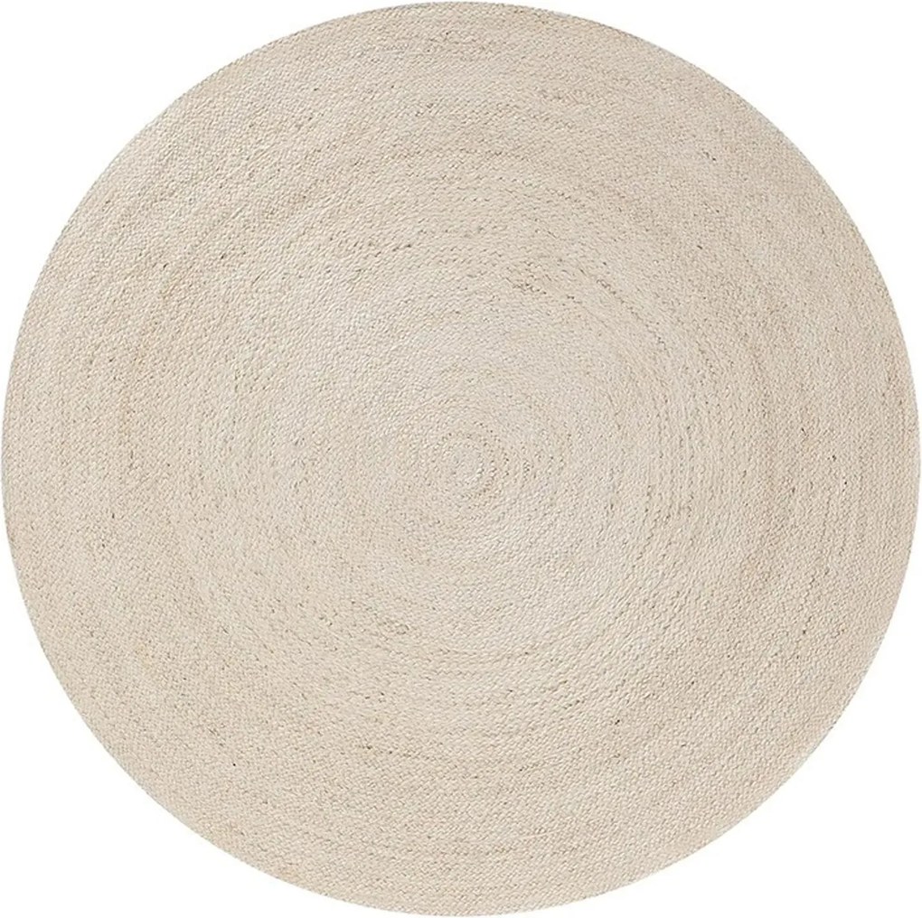 Vloerkleed Jute Jutta Rond Ivory Grijs