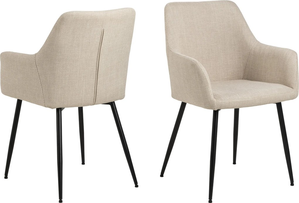 VERA Beige (stof Basel 24) - MODERNE KUIPVORMIGE GESTOFFEERDE STOEL VOOR WOONKAMER / LOFT