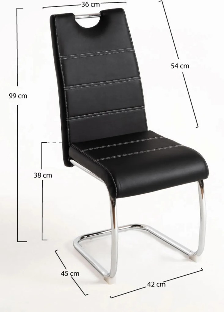 Set 4 Hallen Kunstlederen Stoelen