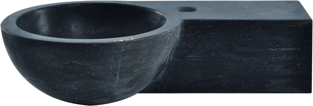 Saqu Nature Collection Fontein rond 1 kraangat rechts 40x23x10 cm Hardstenen zwart