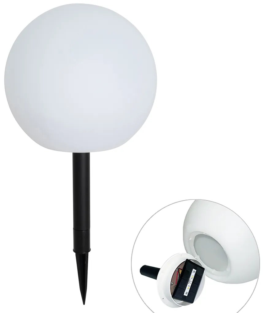 Buitenlamp wit 25 cm incl. LED IP44 solar RGBW - Ludger Modern IP44 Buitenverlichting rond