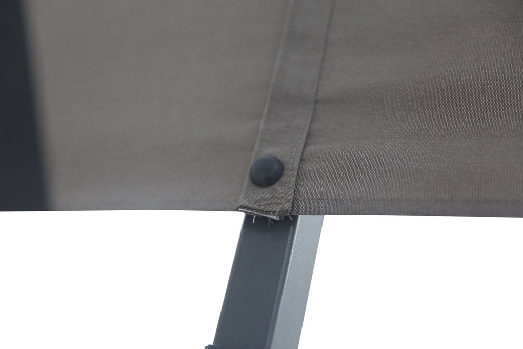 Zweefparasol 3x3m S2 Excellent (antracite frame) (excl. voet) Taupe-naturel-bruin Camello Luna
