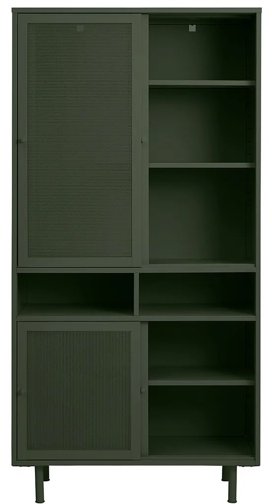 Hoge Kast Groen Metaal - 90x40x180cm.