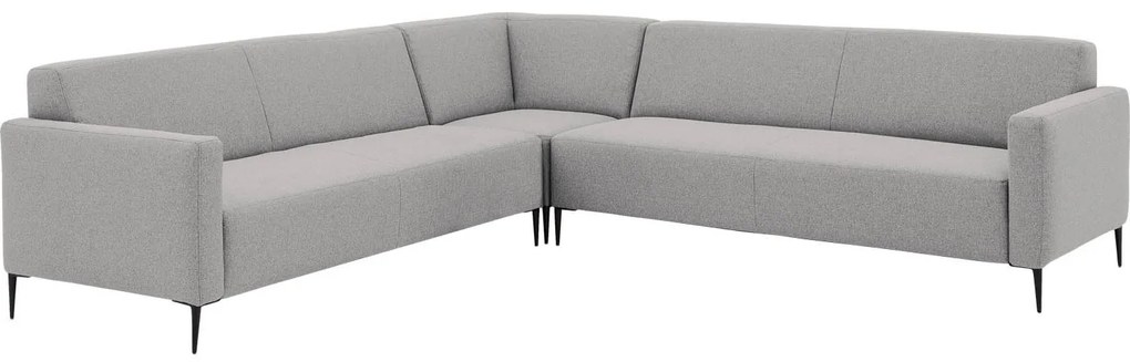 Goossens Key West lichtgrijs, stof, 3-zits, modern design