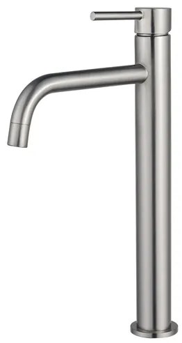 Fortifura Calvi Slim Wastafelkraan - 32cm - verhoogd - opbouw - Geborsteld RVS PVD (RVS) SW377859