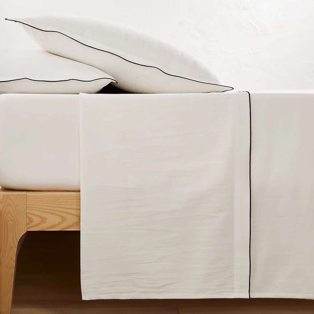 Hoeslaken van 118 draden gewassen katoensatijn, Victor uni