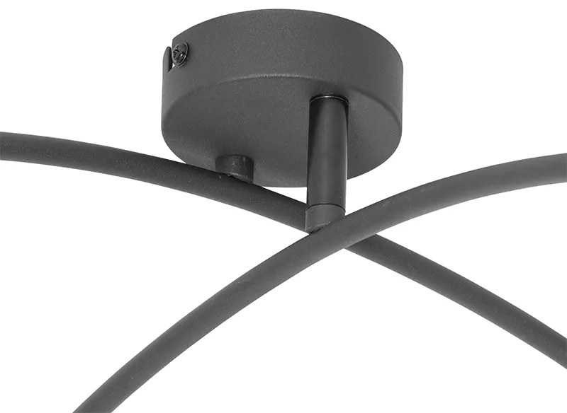 Design plafondlamp zwart met goud 4-lichts - Noud