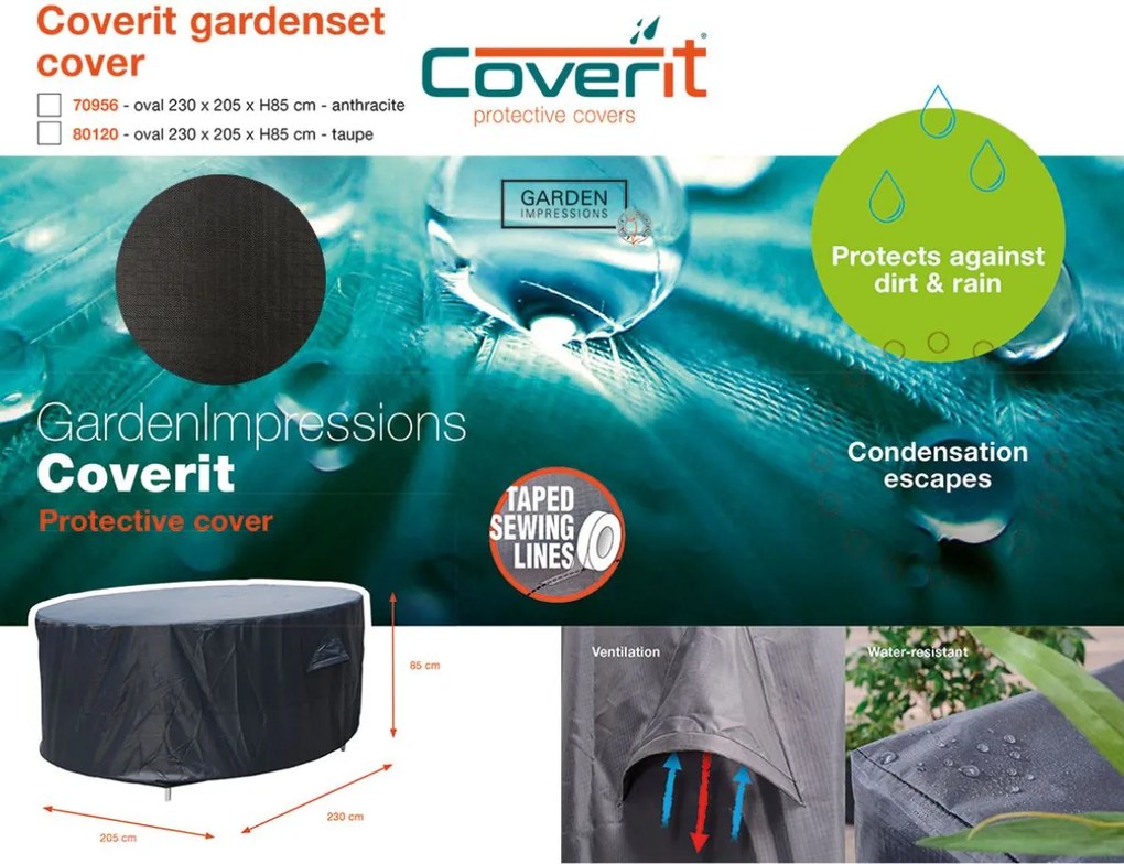 Garden impressions Tuinset beschermhoes ovaal 230x205x85 cm