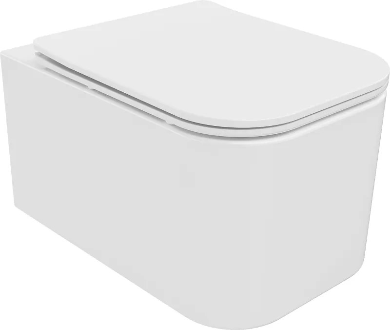 Mexen Elis wc-kom Rimless met soft-close slim zitting, duroplast, glanzend wit - 30910600