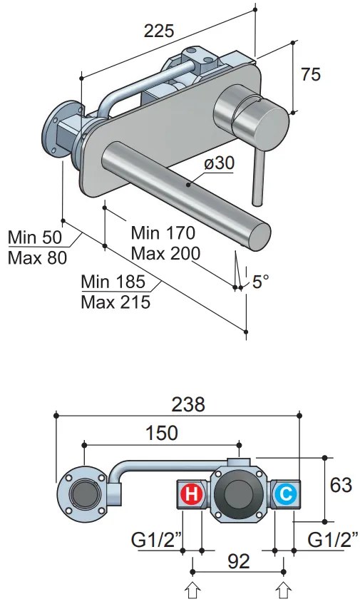 Hotbath Buddy Inbouw Wastafelkraan Chroom B006