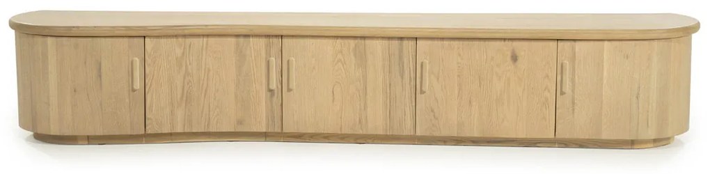 Eiken Tv-meubel Organische Vorm 240 Cm Naturel - 240x42x43cm.