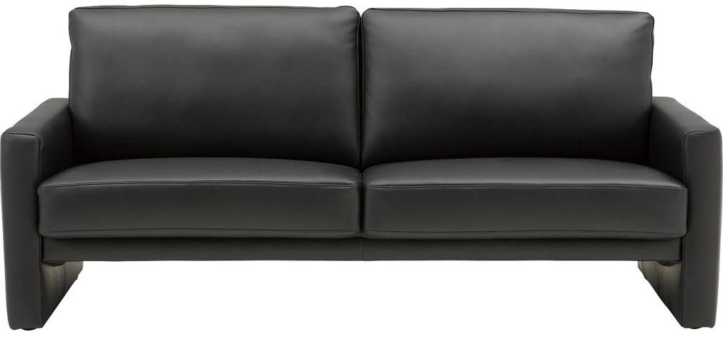 Goossens Excellent Bank Concept Pluss zwart, leer, 2,5-zits, stijlvol landelijk