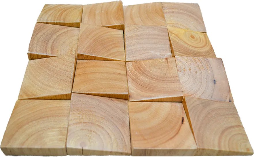 3D Houten Wandpaneel | Rubberwood | 30×30 cm | Wanddecoratie