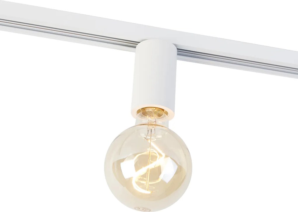 E27 fitting met rail ophanging voor 1-fase rail wit - Iconic Jeana