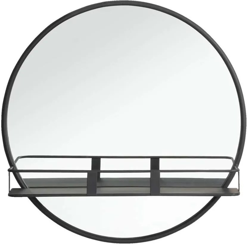 Spiegel met plateau Roel - zwart - 12x50 cm - Leen Bakker