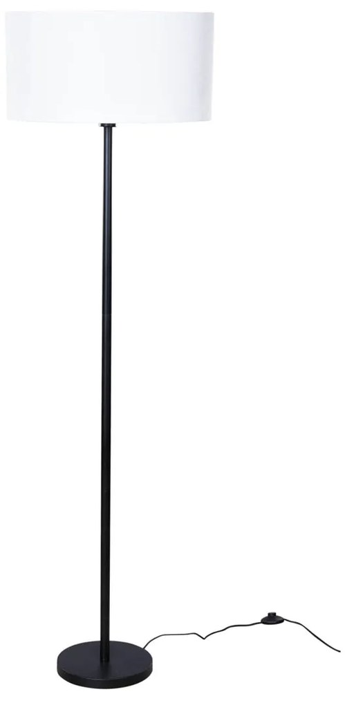 Vloerlamp wit met ovale linnen kap wit 50cm - Simplo Modern, Klassiek / Antiek E27 Scandinavisch rond Binnenverlichting Lamp