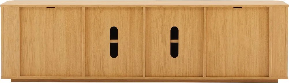 Eiken Tv-meubel Met Ronde Hoeken - 180x40x50cm.