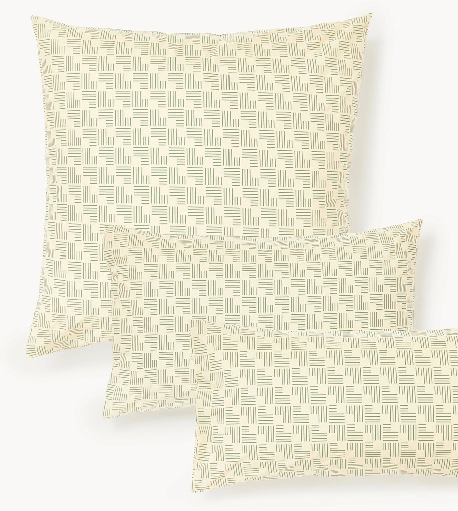Katoenen perkal kussenhoes Inki met geometrische print