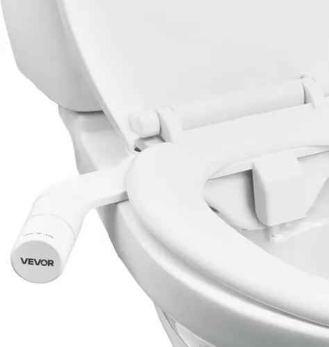 VEVOR Bidet-opzetstuk voor toilet, niet-elektrisch bidet-toiletopzetstuk met uitschuifbare dubbele sproeier en instelbare koudwaterdruk. RVS-inlaat, ideaal voor billen en intiem wassen, wit