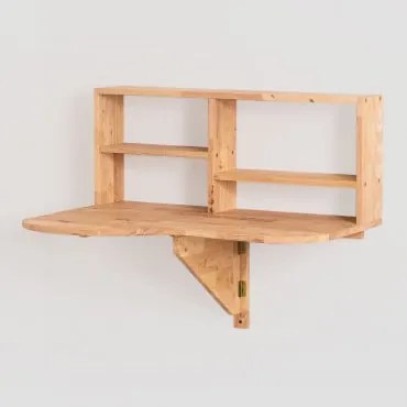 Houten wandbureau Olett Natuurlijk Hout - Sklum