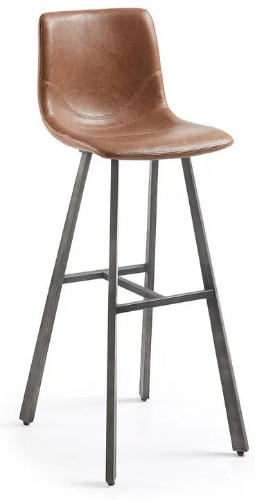 Kave Home Trap Barkruk Geborsteld PU Leer Bruin