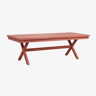 Uitbreidbare Rechthoekige Eettafel Van Aluminium Karena Terracota & 240 - 300 X 100 Cm - Sklum