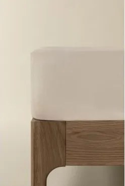 Onderlaken In Lesia Percal Katoen Met 180 Draden Tapioca Beige & Bed 135/140cm (140 X 200 X 40 Cm) - Sklum