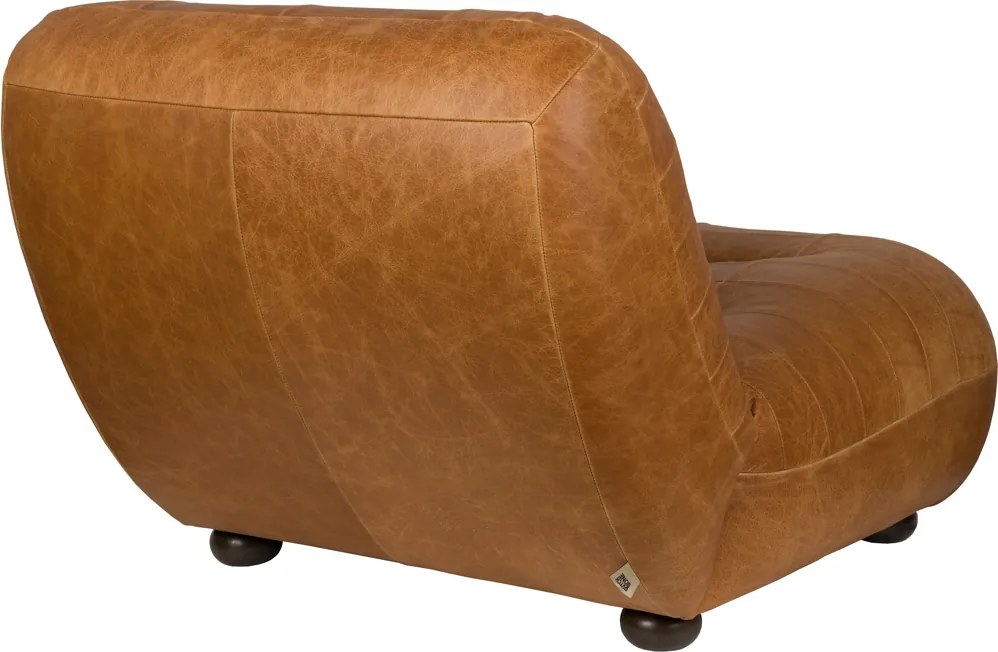 Dutchbone Wyatt Leren Lounge Fauteuil Cognac