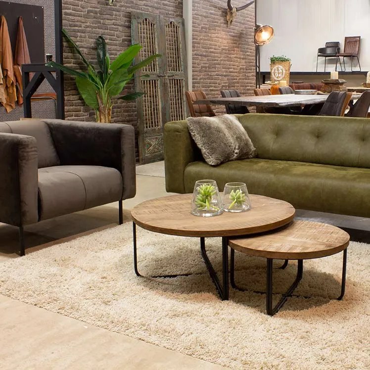 3-zits bank Almada | leer Bull groen 59 | 2,21 mtr breed