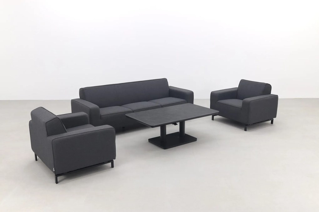 Boavista/Medina stoel-bank loungeset - Sooty - 4-delig verstelbaar