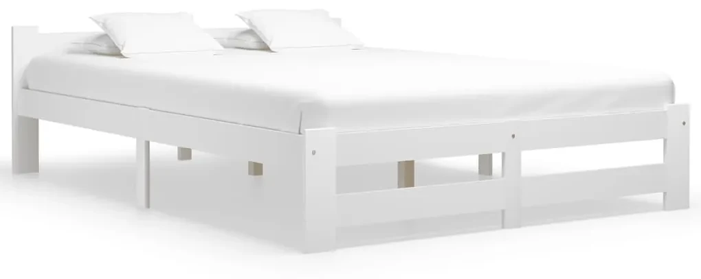 vidaXL Bedframe massief grenenhout wit 140x200 cm