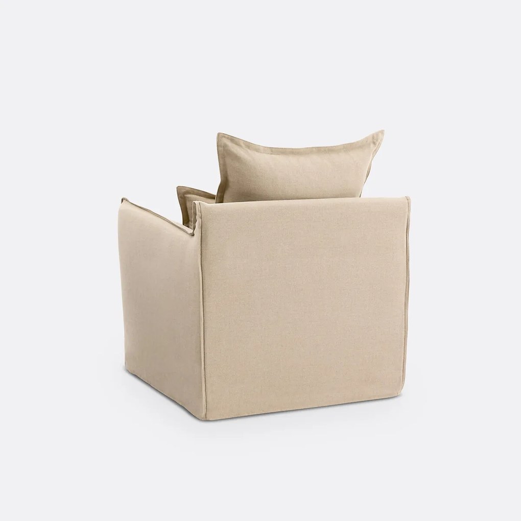 Fauteuil, afneembare hoezen, in dik linnen, Odna