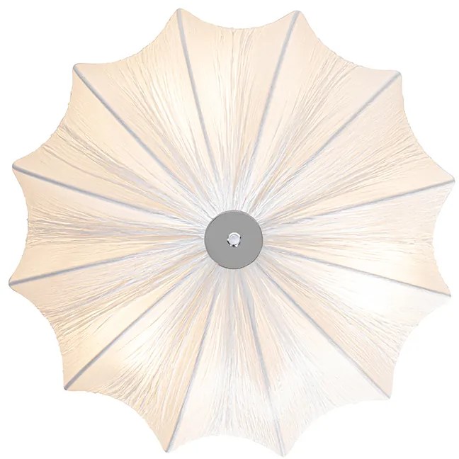 Japandi plafondlamp wit zijden 52cm 3-lichts - Plu