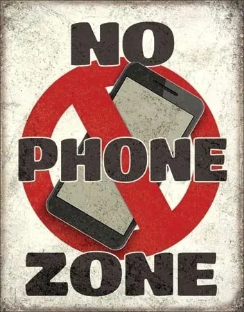 Metalen bord No Phone Zone