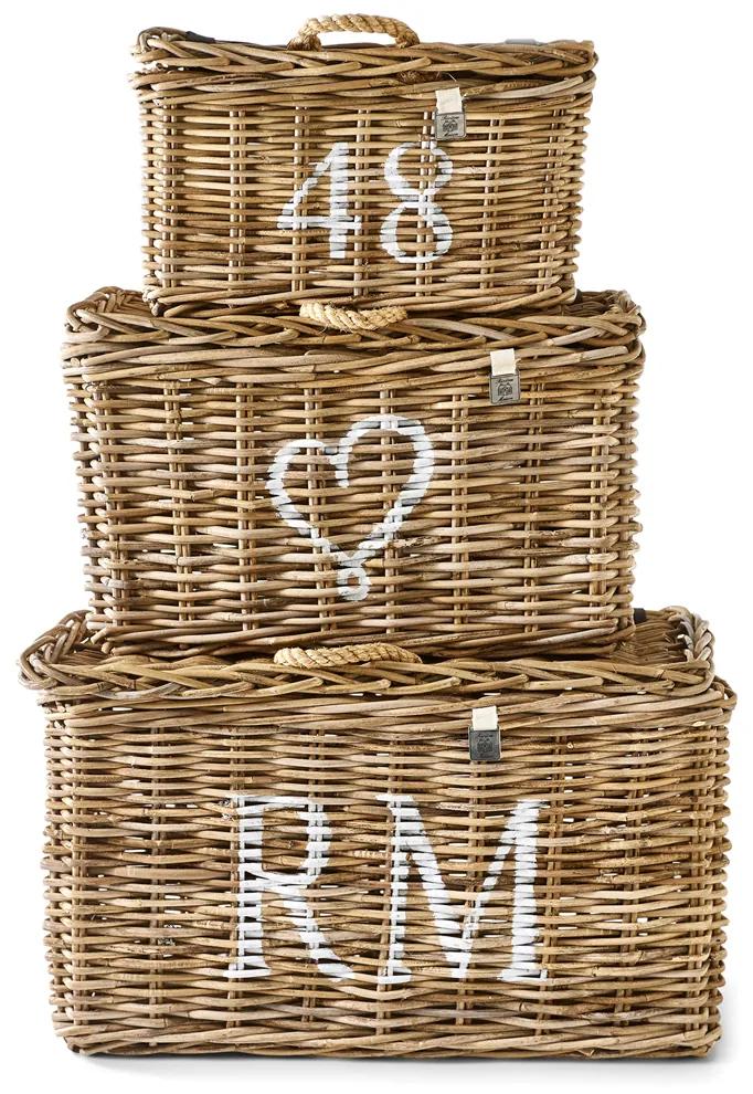 Rivièra Maison - Rustic Rattan Classic RM Basket Set of 3 pieces - Kleur: bruin