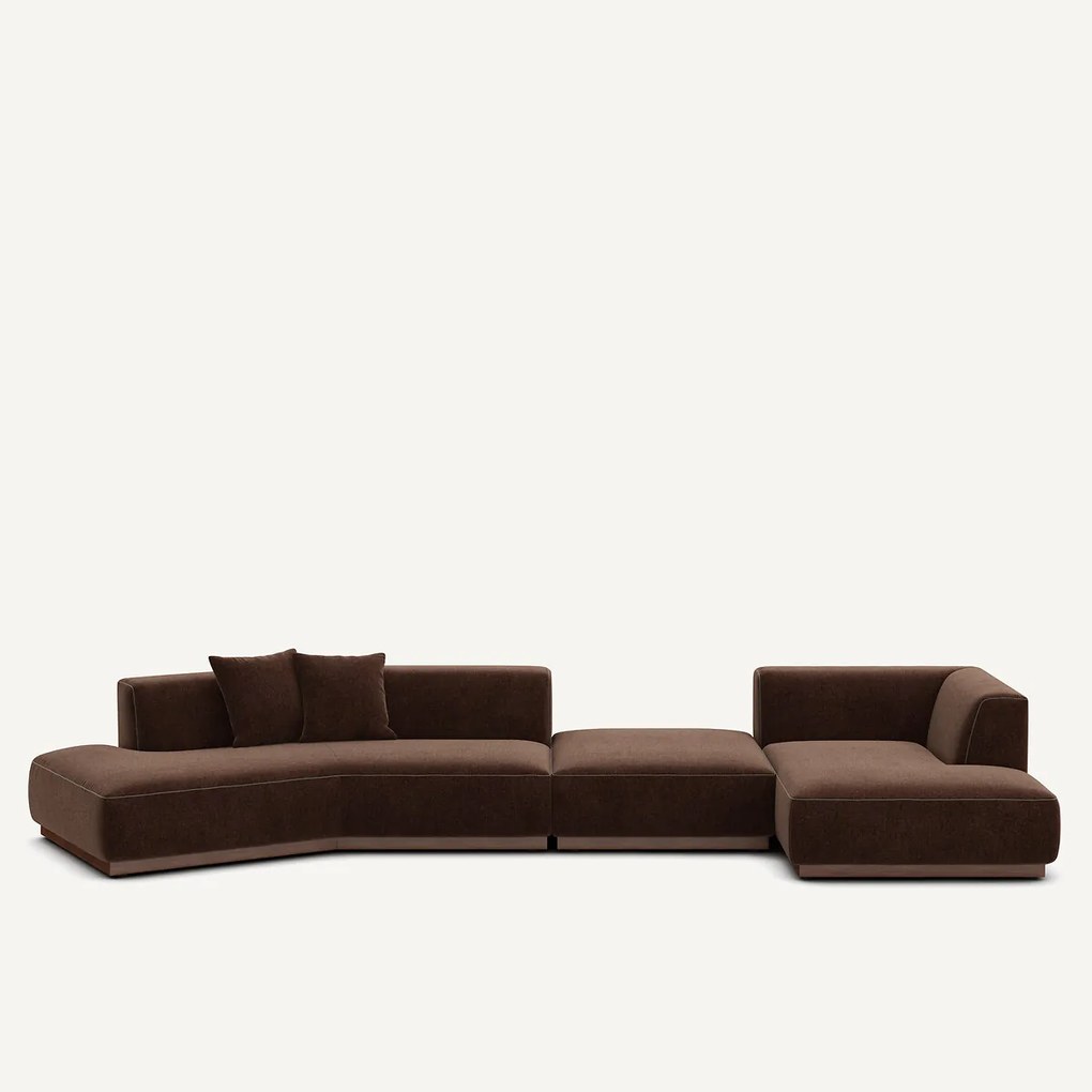 Open hoekbank rechts XL chenille fluweel, Jacopo