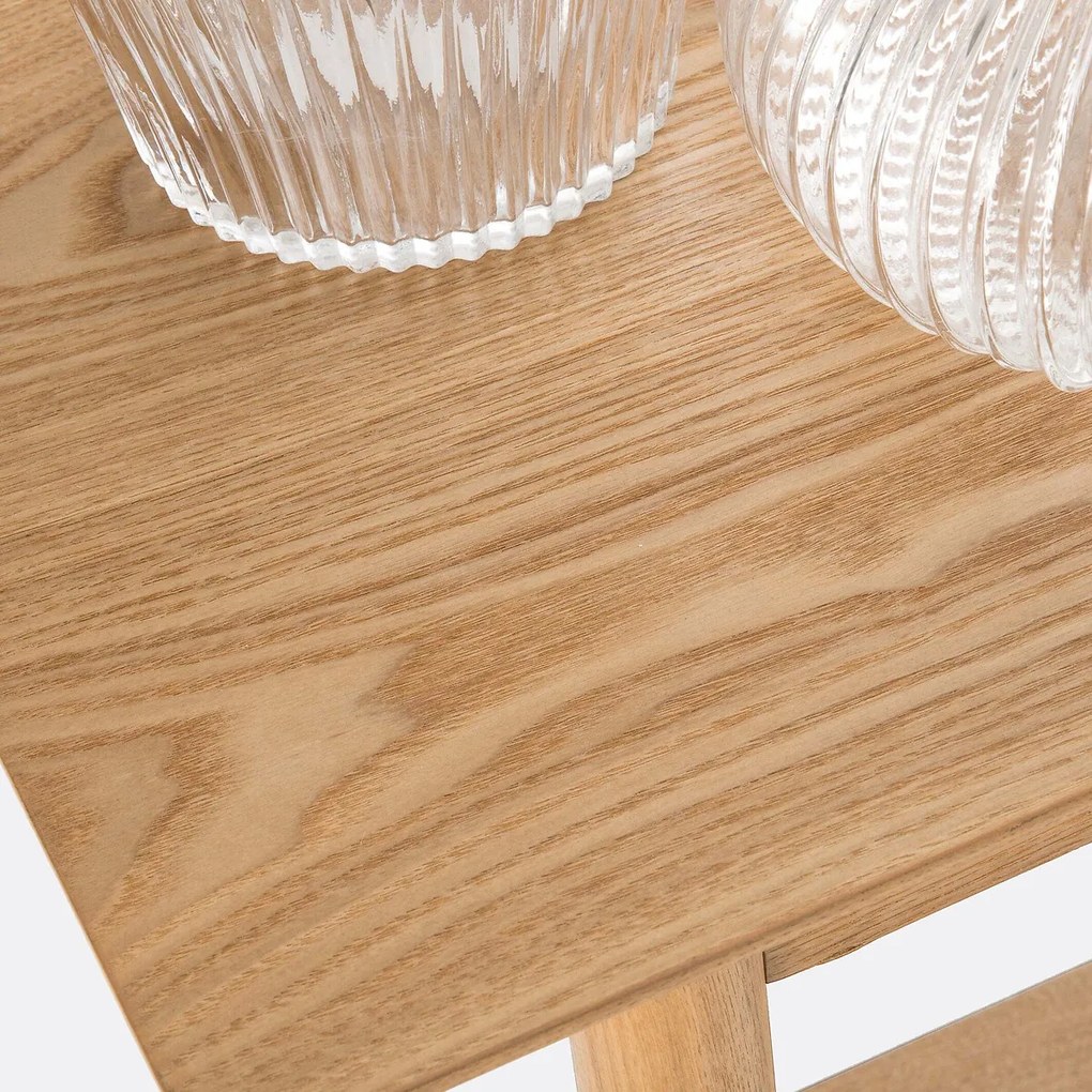 Wandtafel met dubbel tafelblad in essenhout, Lussan