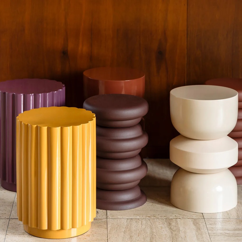 Dutchbone Apollo Beige Two-tone Bijzettafel Van Metaal - 29 X 29cm.