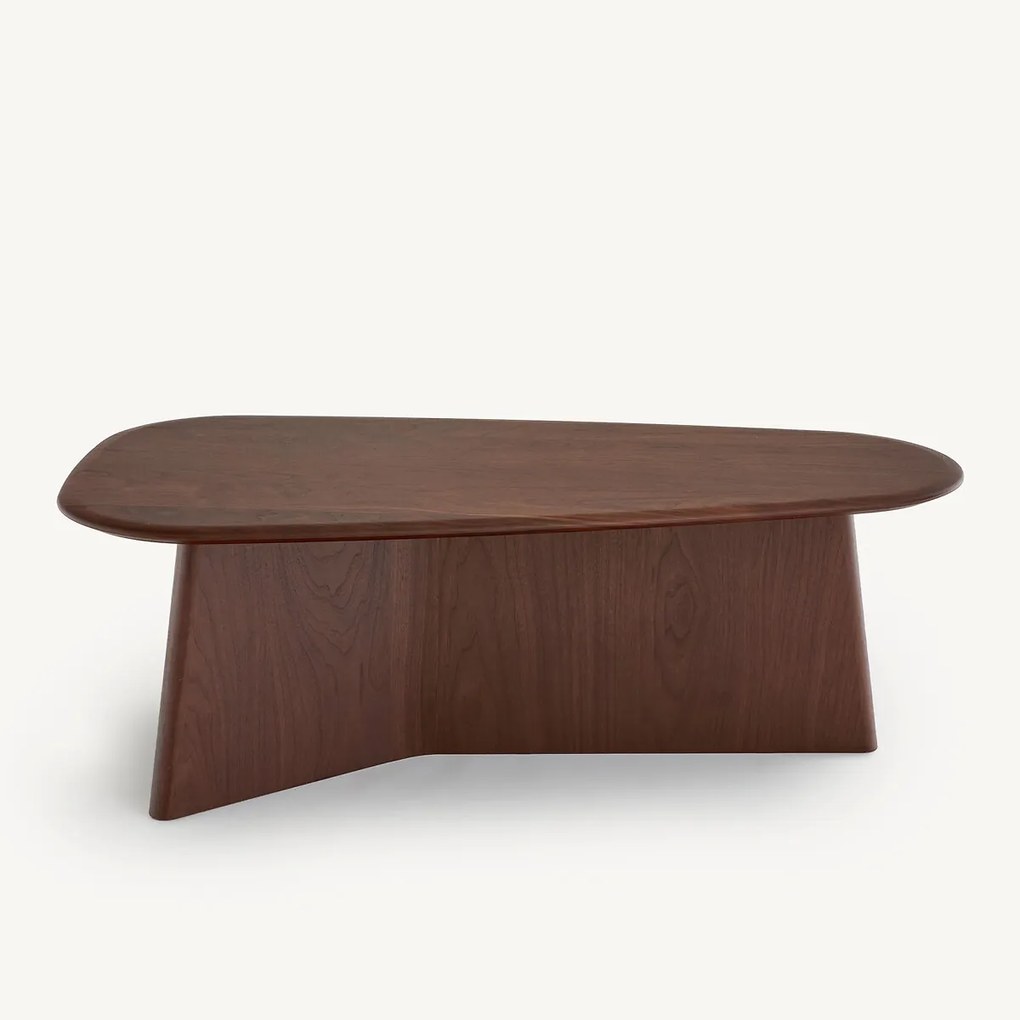 Salontafel van notenhout, hoogte 30 cm, TRIANGOLO