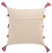 Kussens Oranje J-line  COUSSIN 3RANG FRAN COT BEI/MIX (45x45x3cm)