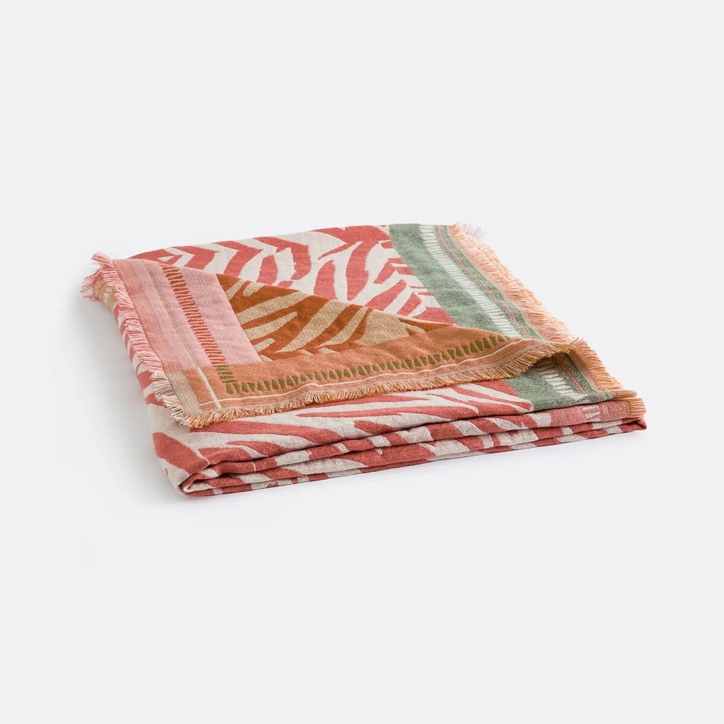 Jacquard plaid met franjes, LEAN