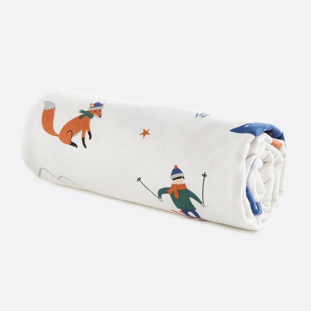 Hoeslaken in katoenen flanel omslag 25 cm, Schuss