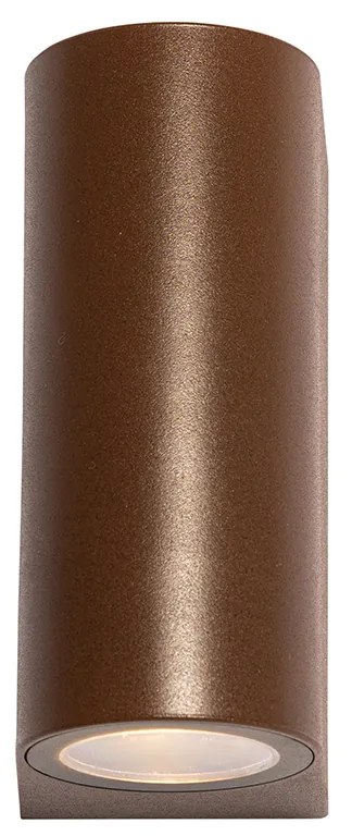 Buiten wandlamp roestbruin kunststof ovaal 2-lichts - Baleno