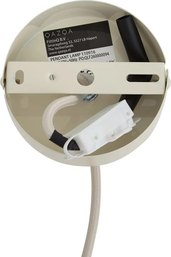 Retro hanglamp beige met metalen kap - Ophelia