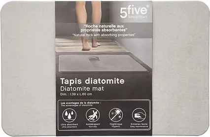 5Five Simply Smart Badmat - Diatomiet - 60 x 39 cm - Grijs
