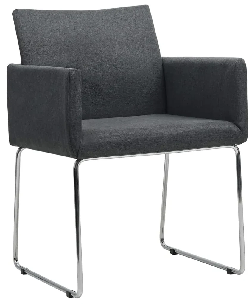 vidaXL Eetkamerstoelen 4 st stof donkergrijs
