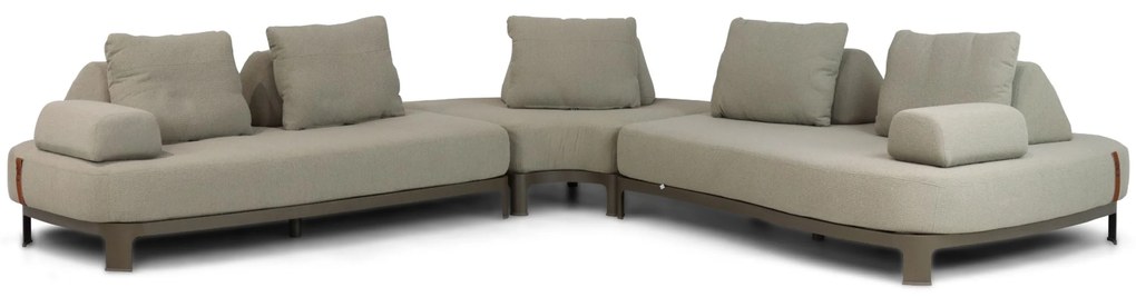 Hoek loungeset 5 personen Aluminium Taupe  4 Seasons Outdoor Santorini
