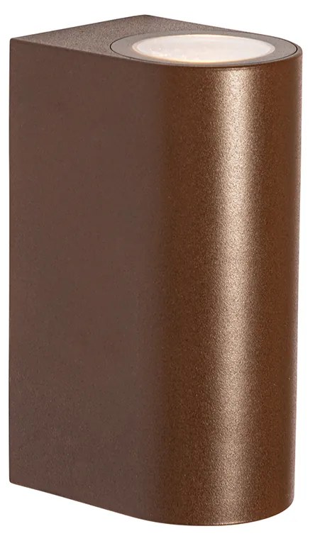 Buiten wandlamp roestbruin kunststof ovaal 2-lichts - Baleno