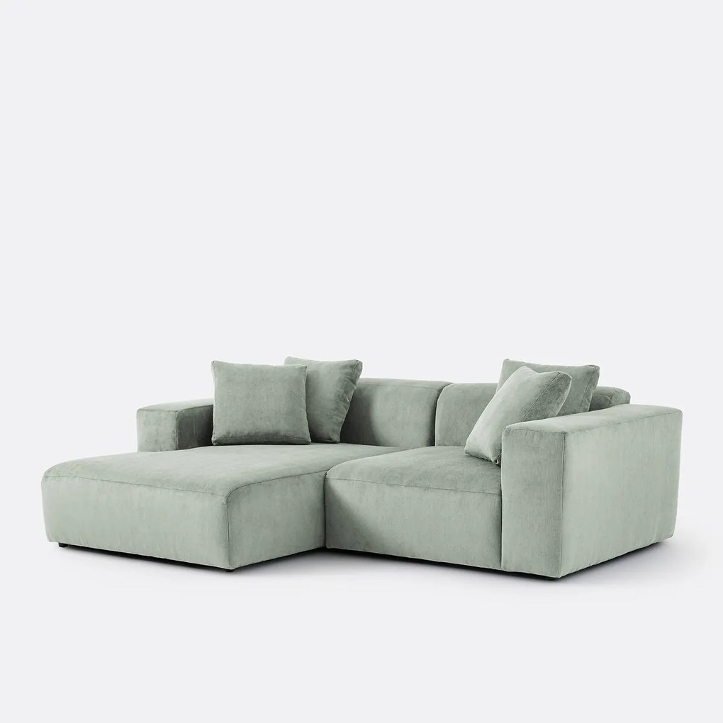 Linker hoekbank, ribfluweel, Liora